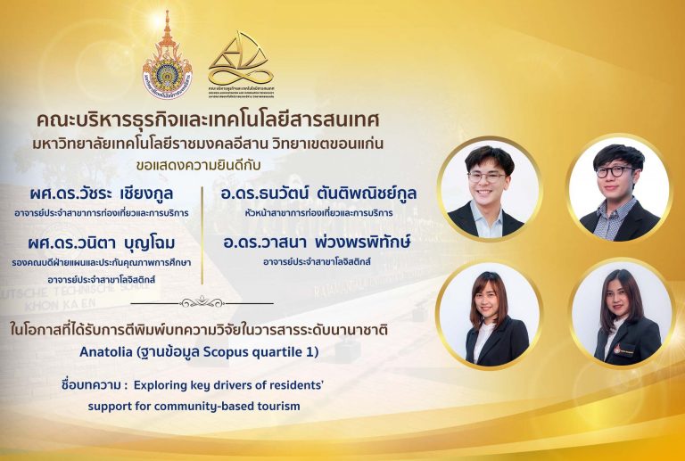 ขอแสดงความยินดีโอกาสที่ได้รับการตีพิมพ์บทความวิจัยวารสารระดับนานาชาติ